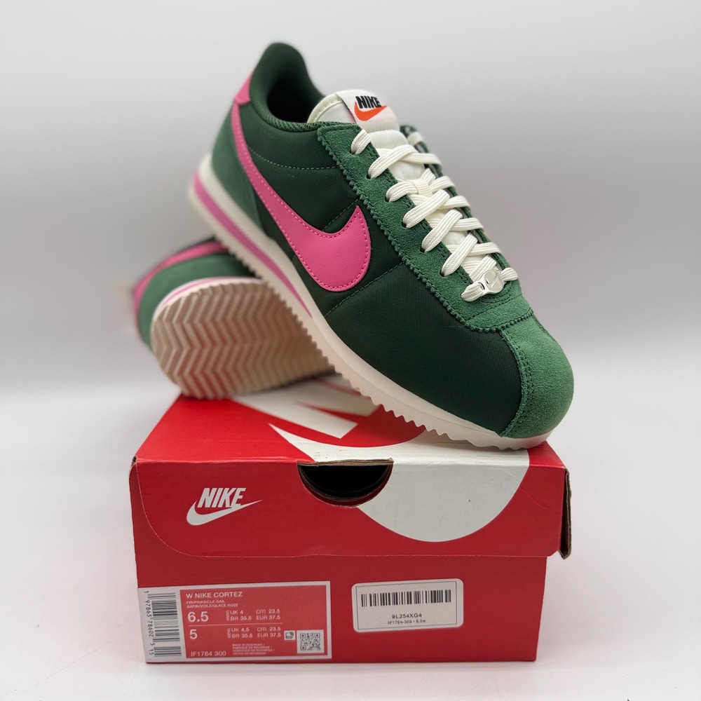 Nike Cortez Womens 6.5 Fir Pink Gaze Green Sneakers IF1764-300 * New W/‎ Box*